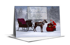 Christmas Reindeer and Santa in Snow Cards 7.875